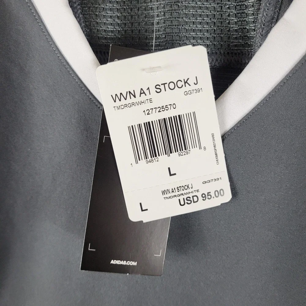 Adidas Football Jersey‎ Mens Large Gray New A1 Stock J GG7391 Short Sleeve